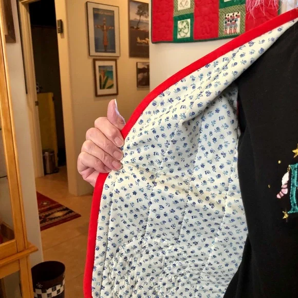 BOHO CHIC Vintage Hand Quilted Stars & Hearts Vest - Picture 5 of 6